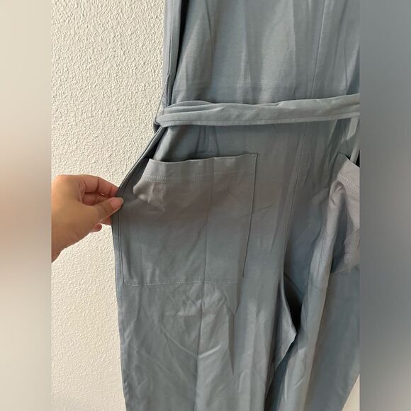 EVERLANE The Luxe Cotton Jumpsuit in Blue Size XS - Picture 3 of 7